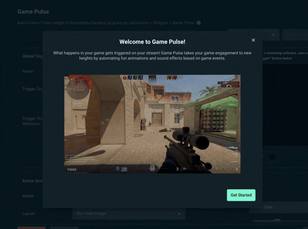 streamlabs desktop game pulse widget welcome page